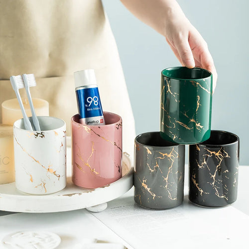 tasse créative en céramique pour brosse à dents et bain de bouche - vue 2 sur 16