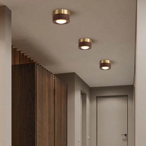 plafonniers en noyer et frêne led pour éclairage décoratif - vue 3 sur 10