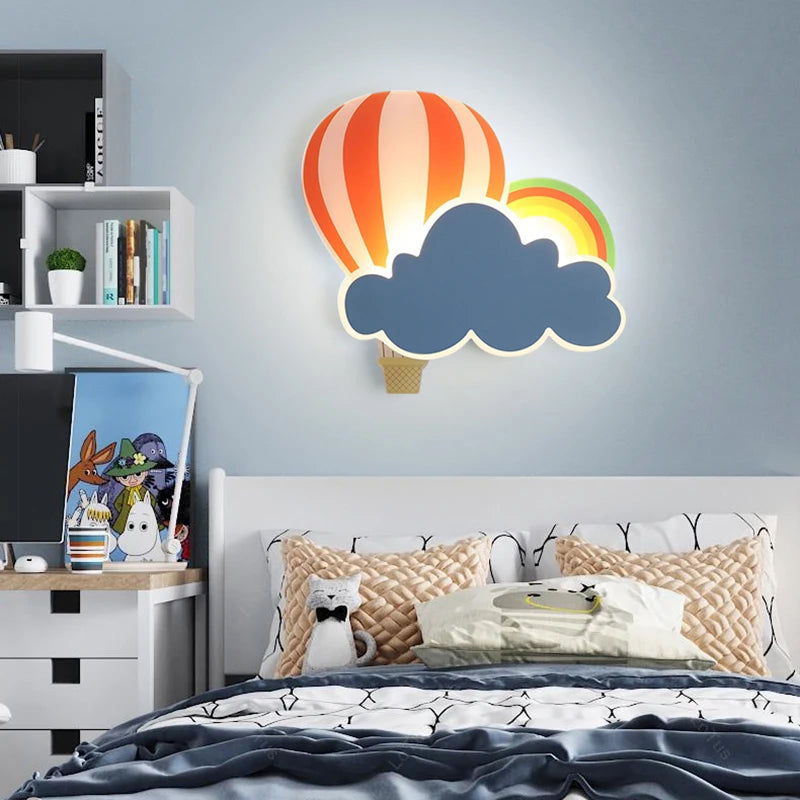 applique murale led nuage de ballons à air chaud pour enfants - vue 4 sur 10