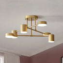 lustre led moderne semi-noir blanc or intérieur salon manger chambre