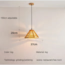 suspension en bois moderne avec éclairage led pour intérieur