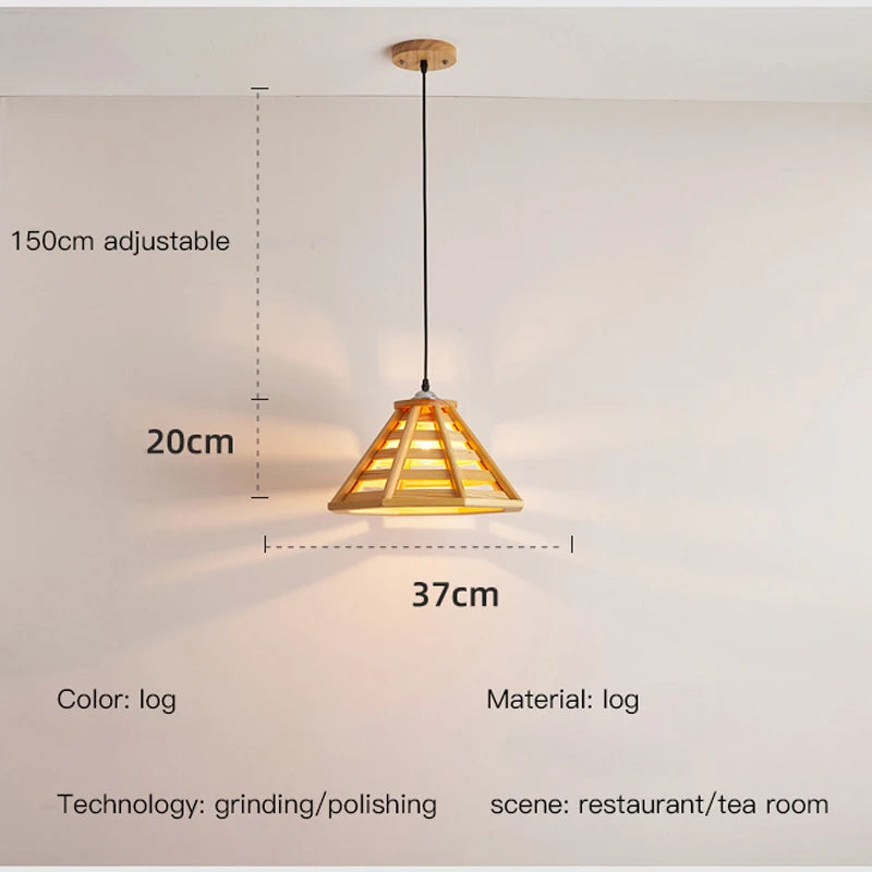 suspension en bois moderne avec éclairage led pour intérieur - vue 5 sur 7