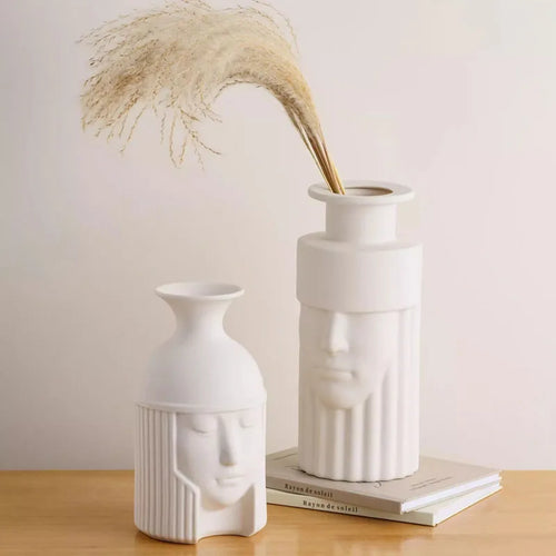 vase en céramique grecque tête humaine pour décoration intérieure - vue 3 sur 9