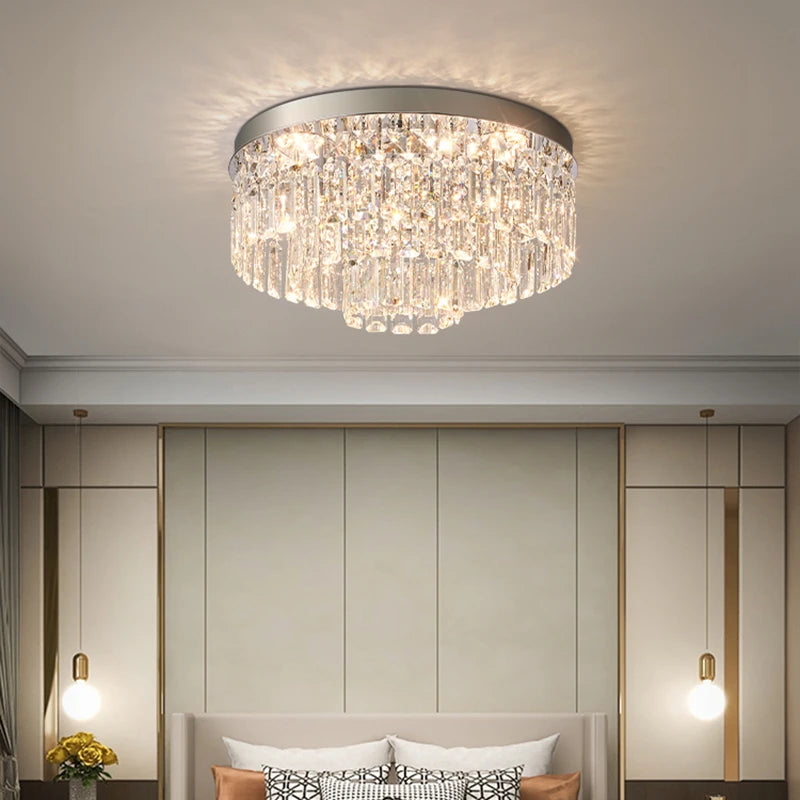 plafonnier en cristal luxe style français atmosphère simple 2024 - vue 4 sur 9