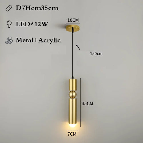 Suspension moderne nordique en métal avec lumière led suspendue - vue 8 sur 13