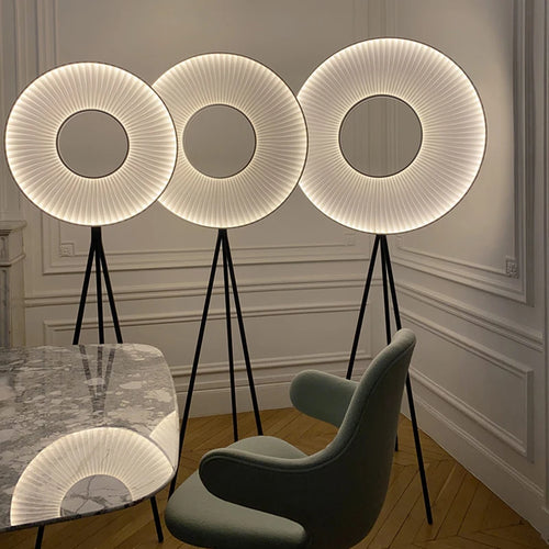 Lampadaire sur pied nordique créative en tissu plissé - vue 3 sur 7