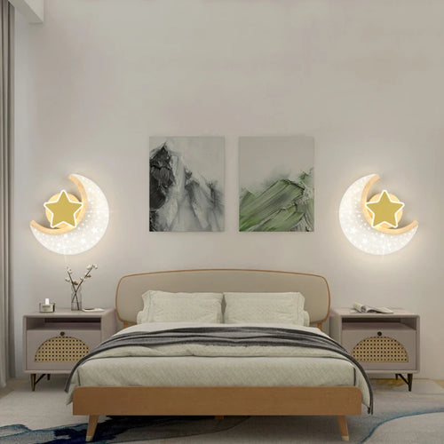 applique murale lune étoile pour décoration chambre enfant - vue 3 sur 10