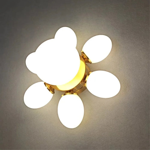 plafonnier moderne en verre tournesol pour chambre d'enfant décoratif - vue 3 sur 7