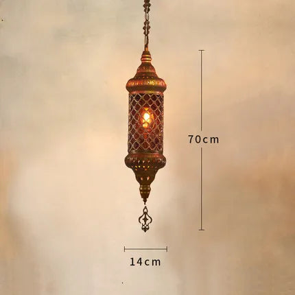 lustre industriel rétro en fer et verre coloré pour établissements asiatiques - vue 15 sur 14