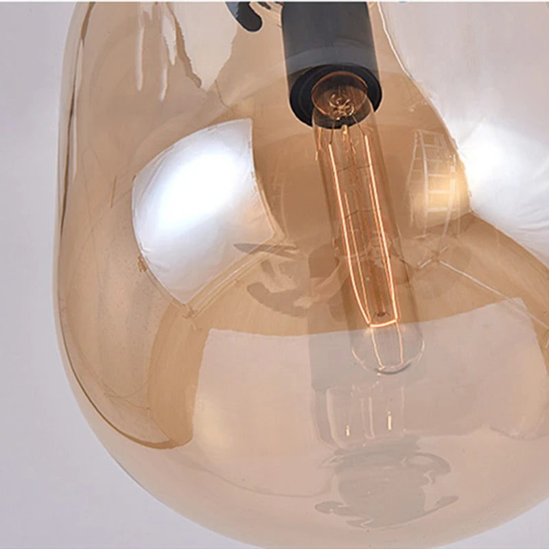 suspension moderne nordique en verre pour décor loft - vue 7 sur 8