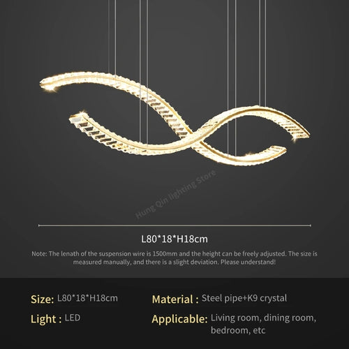 lustre en cristal élégant pour éclairage suspendu - vue 10 sur 12