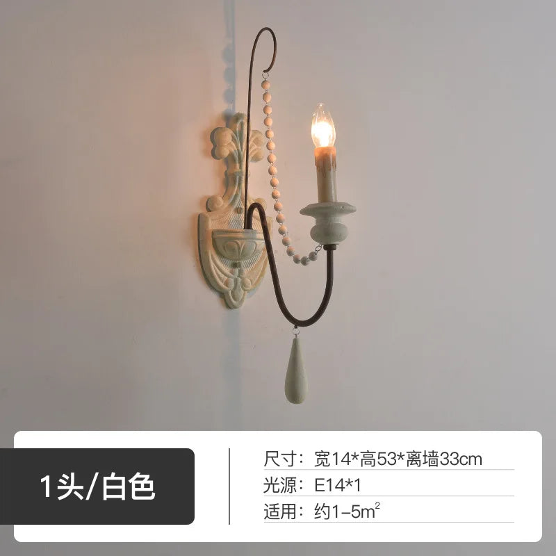 American French wall lamp, rural retro living room, dining room, bedroom, corridor, staircase decorative lighting fixtures - vue 8 sur 10