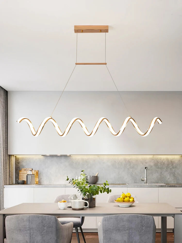 lustre postmoderne nordique en forme de vague pour intérieur - vue 3 sur 8