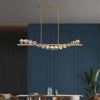 lustre moderne en cristal cuivre avec éclairage réglable