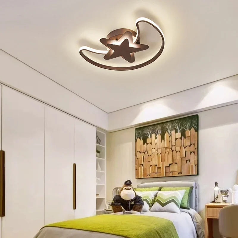 lustre moderne à leds avec motif étoilé pour intérieur - vue 3 sur 10