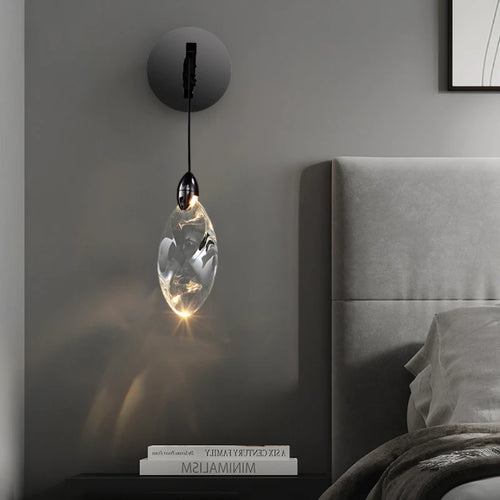 applique murale goutte d'eau design moderne en cristal - vue 3 sur 8