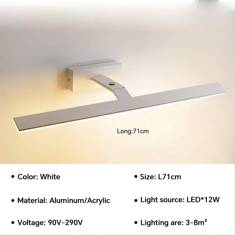 applique murale led moderne étanche pour miroir rotative et lumineuse - vue 9 sur 14