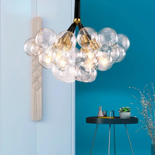 lustre moderne en verre à bulles pour décoration intérieure - vue 2 sur 30