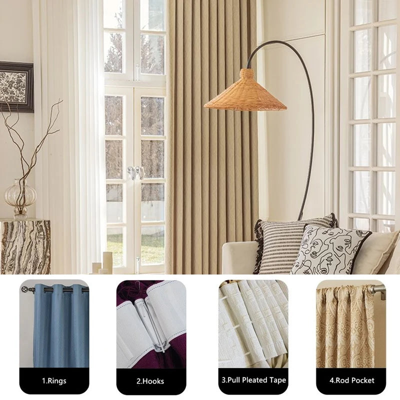 Rideau occultant chenille epais style moderne pour chambre - vue 6 sur 10
