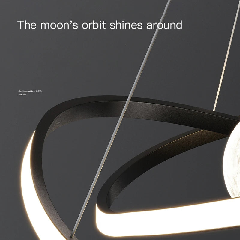 suspension led moderne style art noir pour intérieur - vue 5 sur 12