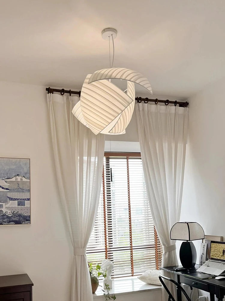 lustre à led style wabi sabi pour décoration intérieure - vue 3 sur 7
