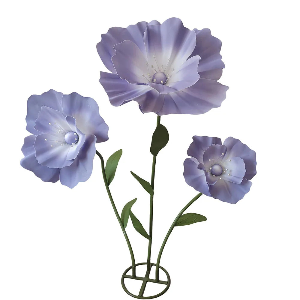 décoration mariage ensemble fleurs artificielles pavot géant pour scène - vue 17 sur 17