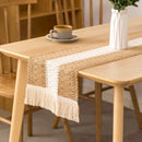 Chemin de table coton lin brodé style champêtre