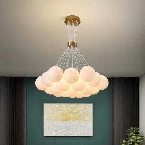 lustre nordique planète lune design bulle led décoration maison - vue 3 sur 18