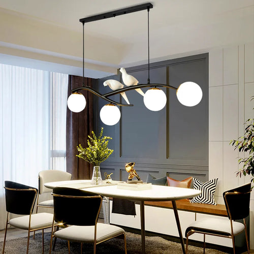 suspension créative moderne à 4 têtes pour éclairage luxe - vue 4 sur 8