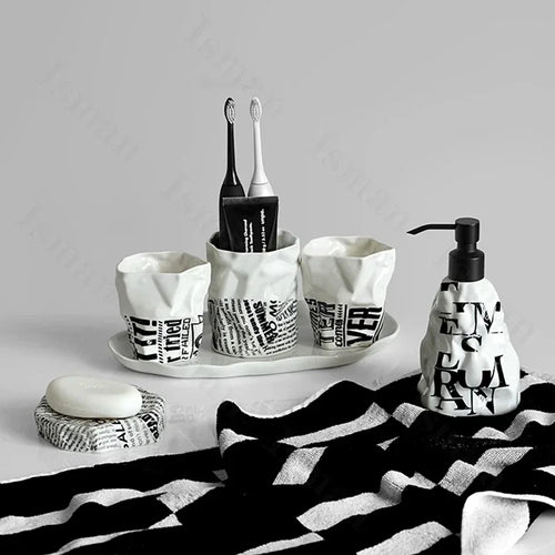 accessoires en céramique d'art origami pour salle de bain haut de gamme - vue 3 sur 15