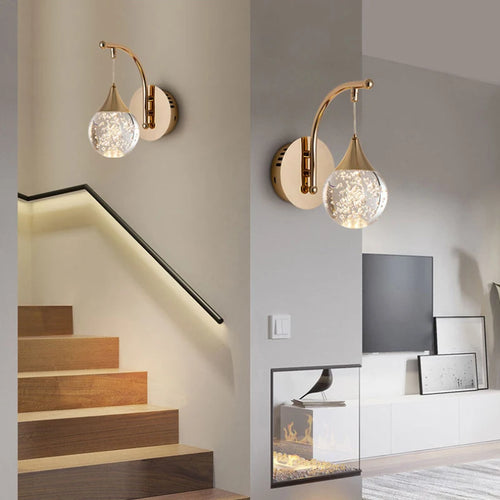 applique murale moderne en forme de goutte de cristal luxe - vue 2 sur 8