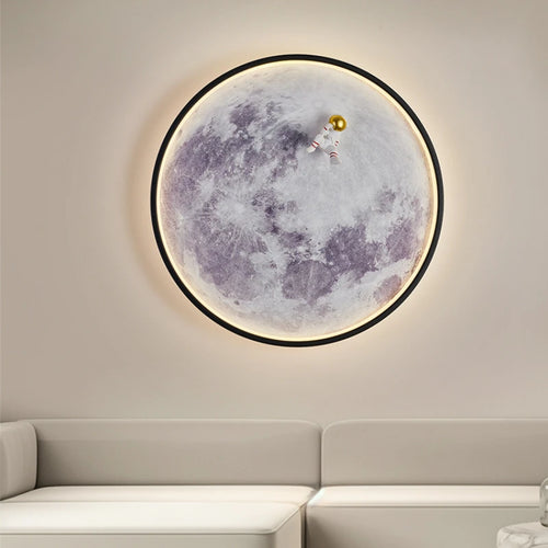 applique murale ronde lune moderne décorative pour intérieur et cadeau - vue 3 sur 8