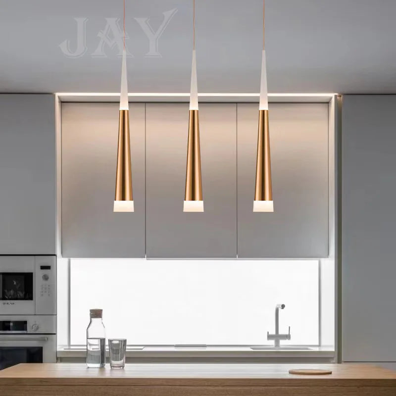 lustre lumineux conique à led design moderne nordique - vue 10 sur 10