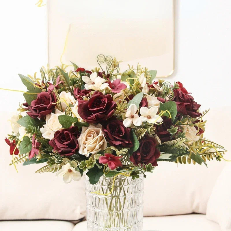 bouquet de roses artificielles pour décoration et cadeau de fête - vue 4 sur 13