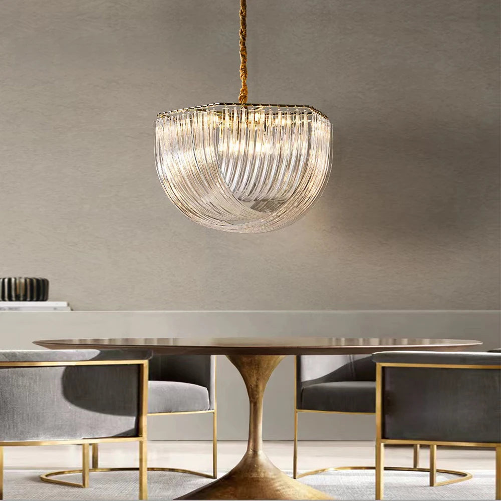 lustres led design moderne verre nordique - vue 4 sur 17