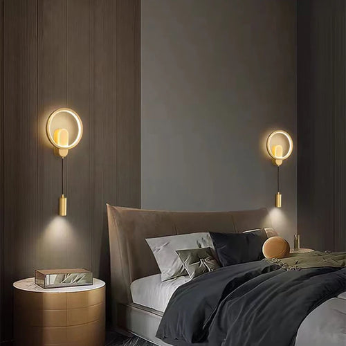applique murale moderne en laiton avec 3 luminaires interchangeables - vue 3 sur 7