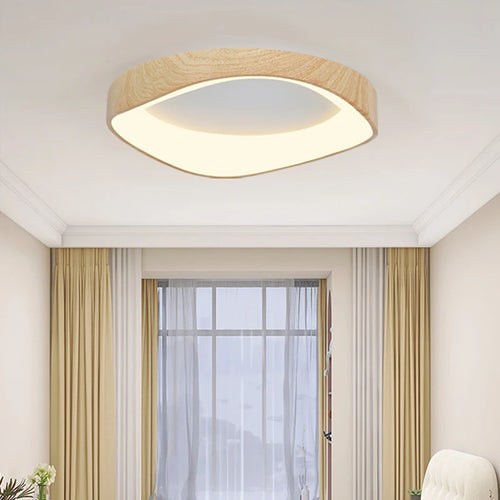 plafonnier en bois rond avec télécommande pour éclairage intérieur - vue 2 sur 21