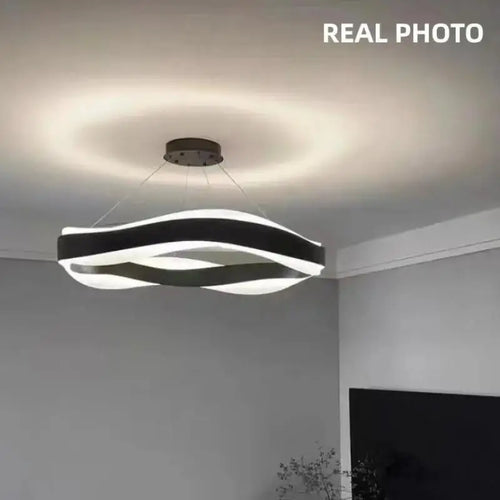 lustre moderne en acier led avec suspension en acrylique - vue 5 sur 18