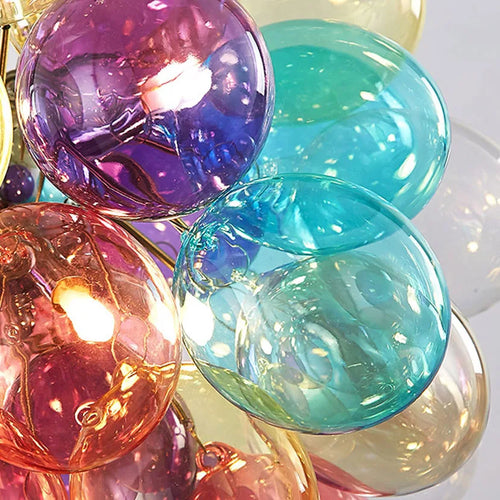 lustre led en boule de verre bulle suspension décoration - vue 6 sur 14