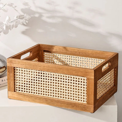 panier décoratif en rotin pour rangement et organisation - vue 3 sur 7