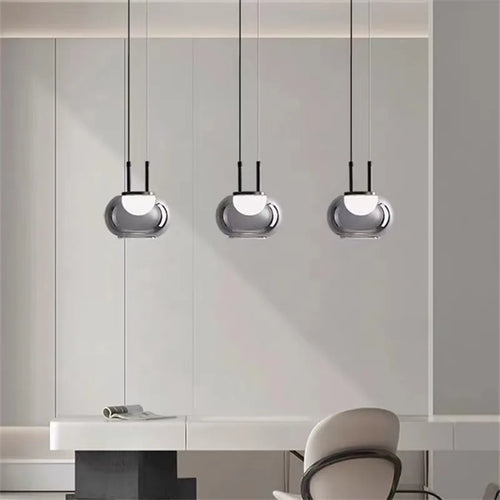 suspension en verre à plusieurs têtes pour intérieur moderne - vue 3 sur 23