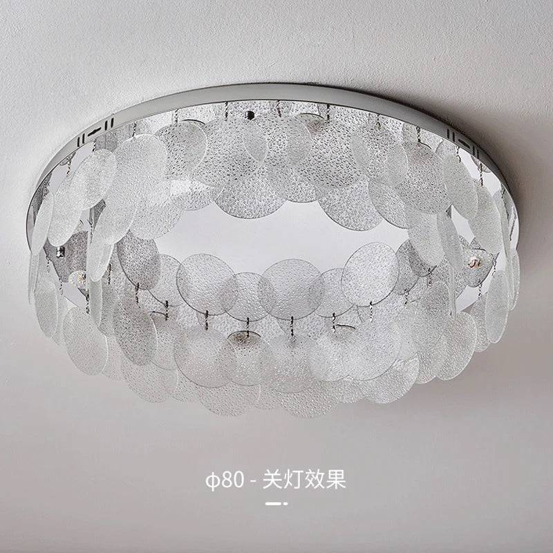 plafonnier led rond en verre pour décoration intérieure - vue 5 sur 11