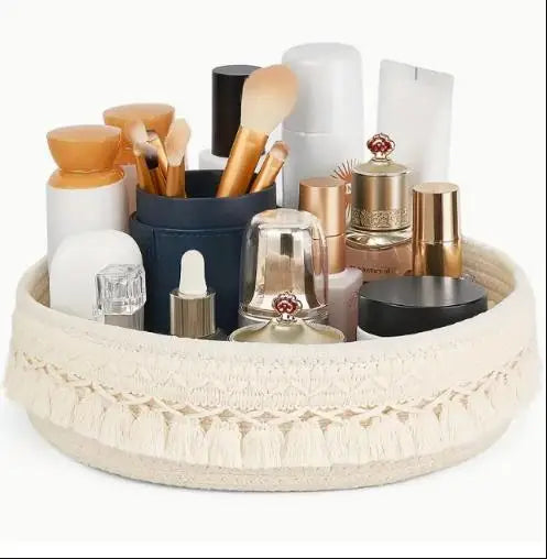 panier tissé en corde pour rangement divers et cosmétiques - vue 4 sur 8