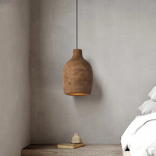 suspension led design rétro nordique wabi sabi pour décoration maison - vue 3 sur 8