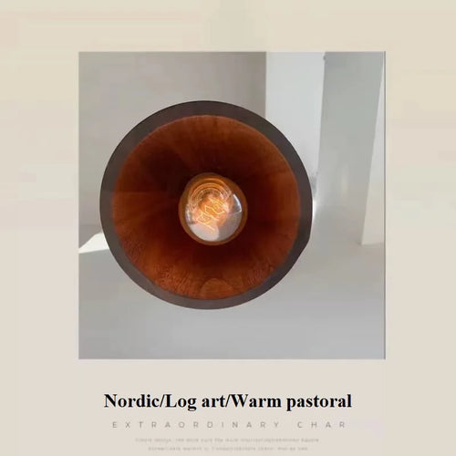 lustre en bois massif style japonais pour intérieur élégant - vue 6 sur 7
