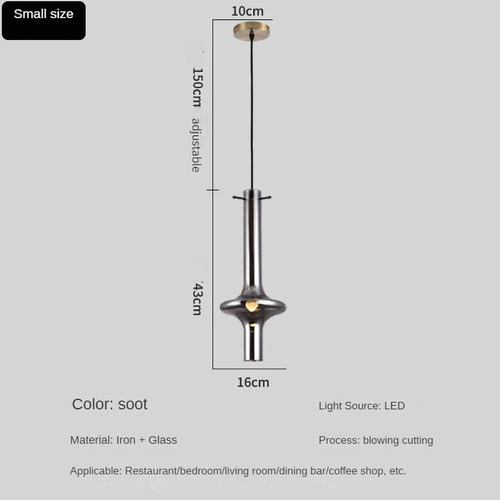 lustre en verre à joint en bambou créatif pour décoration intérieure - vue 10 sur 12