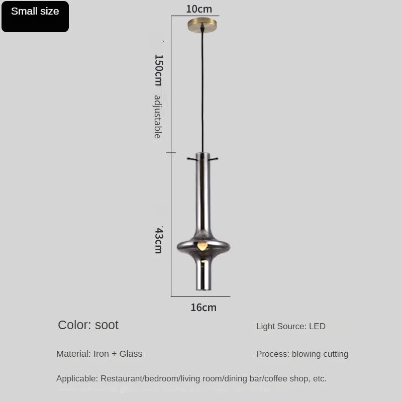 lustre en verre à joint en bambou créatif pour décoration intérieure - vue 9 sur 12