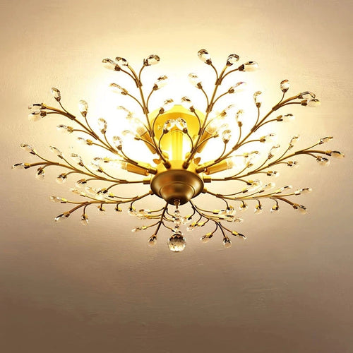 Vintage bougie suspension nordique LED lustre en cristal pour salon chambre cuisine Villa hôtel Hall luminaire - vue 6 sur 17