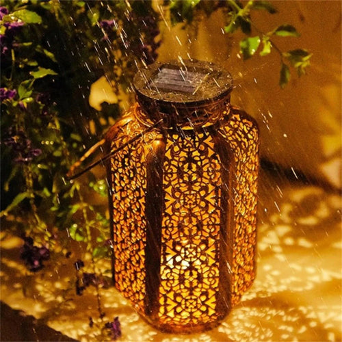 lanterne solaire à led motif rétro pour extérieur jardin patio - vue 6 sur 7