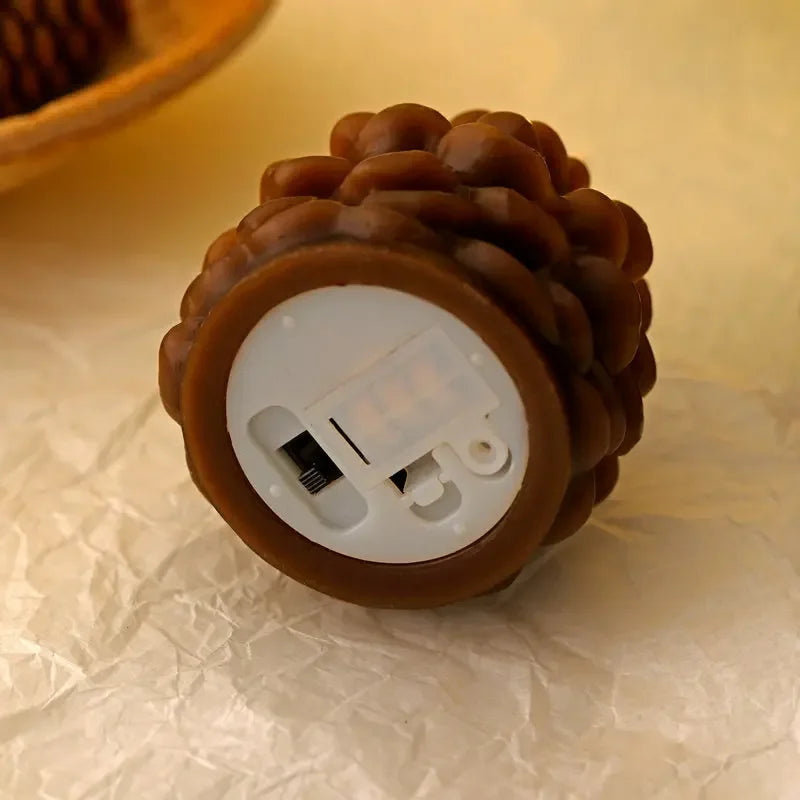 bougie led pomme de pin sans flamme pour décoration intérieure festive - vue 3 sur 7